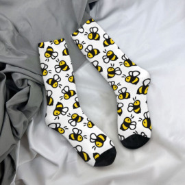 Vue Détails Chaussettes Abeilles Volantes - Design d'Abeille Amusant