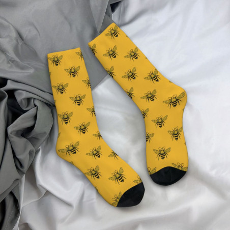 Vue d'ensemble des Chaussettes Abeilles Reine en Coton - Design Royal et Amusant