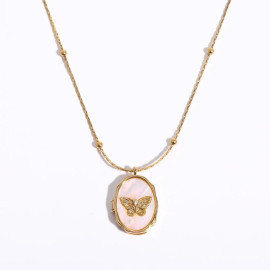 Goldene Schmetterling Medaillon-Halskette | Eleganz & Stil
