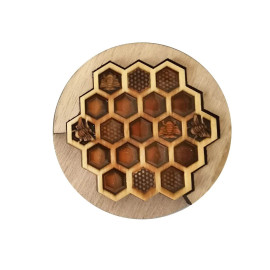 vue dessus Dessous de verre Abeille Nid d'Abeilles