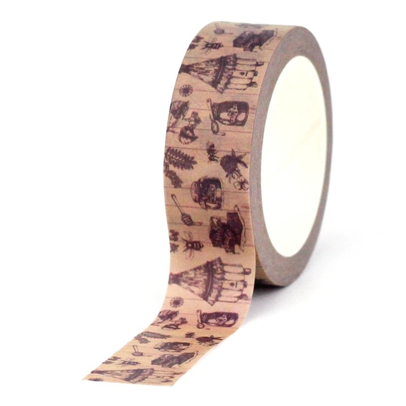 Washi Tape Rolle mit Bienen & Bienenstock | Süßes Geschenk