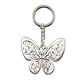 Porte-clés papillon Vintage - modèle argent