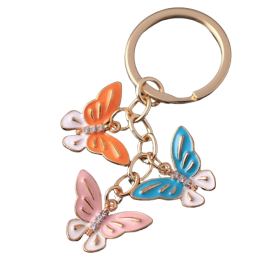 Trois grands porte-clés en forme de papillon