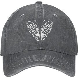 Casquette Papillon en Denim délavé pour hommes - Couleur Gris Foncé