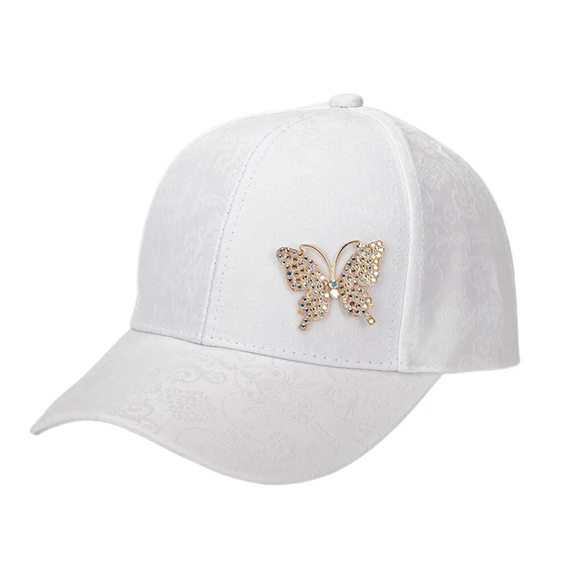 Casquette Mini Papillon Strass - Couleur Blanc