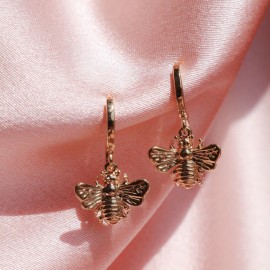 Boucles d'oreilles goutte d'abeille plaqué or