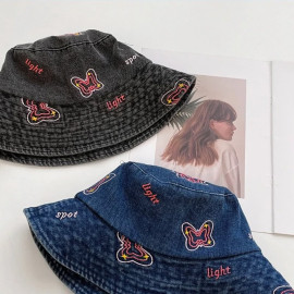 Bob Papillon en Denim souple Papillon Rose - 3 couleurs de Denim au choix !