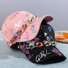 Casquette Papillon Graffitis Papillons Colorés et Chaîne 6 couleurs au choix