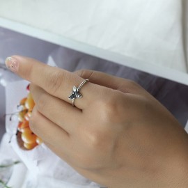Bague ouverte abeille en argent Sterling 925 pour femme