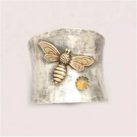 Zweifarbiger Vintage Bienenring für Damen | Süßes Geschenk