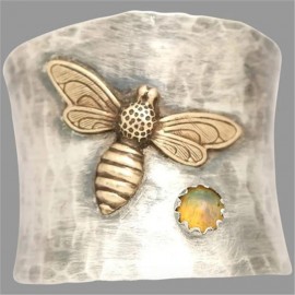 Zweifarbiger Vintage Bienenring für Damen | Süßes Geschenk