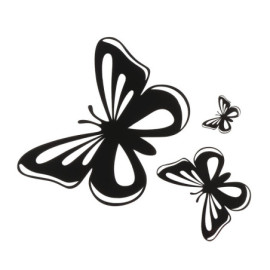 sticker papillon - Papillons Noirs et Blancs - Autocollants Vinyles pour Vitres de Voiture couleur Noir