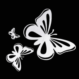 sticker papillon - Papillons Noirs et Blancs - Autocollants Vinyles pour Vitres de Voiture Blanc