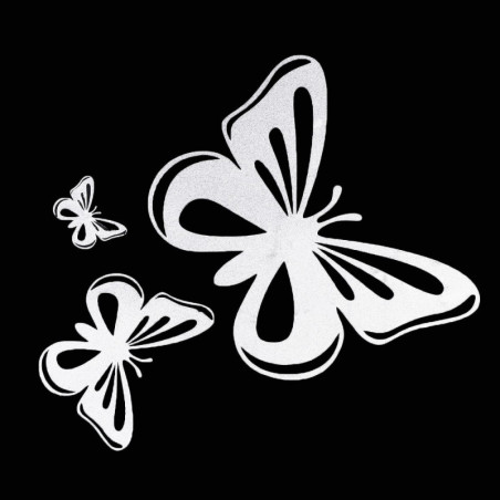 sticker papillon - Papillons Noirs et Blancs - Autocollants Vinyles pour Vitres de Voiture Blanc