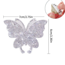 dimensions de l'Autocollant Papillon Strass Brillants