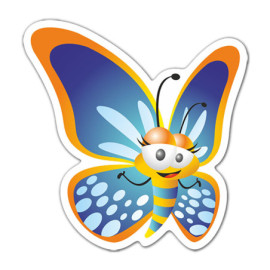 Détails du Sticker Papillon Cartoon Papillon bleu PVC Bleu