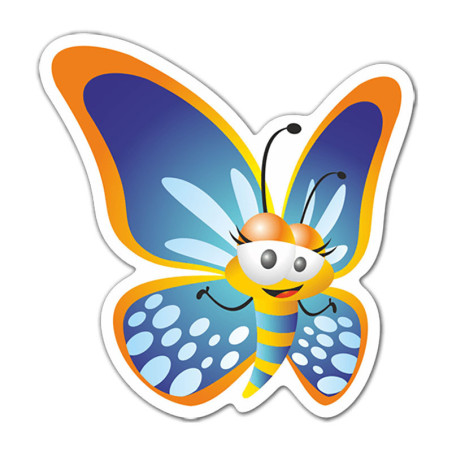 Détails du Sticker Papillon Cartoon Papillon bleu PVC Bleu