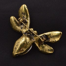 Broche abeille Vintage en cristal pour femmes vue arriere