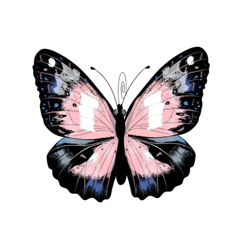Sticker Papillon Rose en PVC - 3 grandes tailles au choix