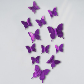Autocollant Papillons 3D Réfléchissants couleur Violet