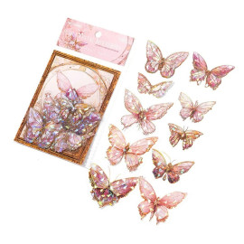 3D Schmetterling Wandsticker | 20er-Set schimmernd | Wanddeko