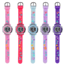 Montre de Sport électroqniue Papillon pour Enfant avec Bracelet en Silicone Souple