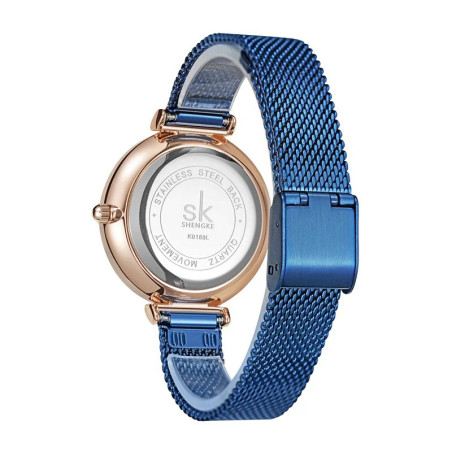 Vue arrière de la Montre Bracelet Grand Papillon à Quartz en acier inoxydable pour femmes