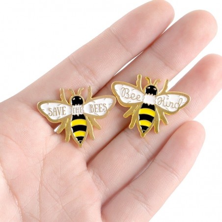 Bienen Pin Set (2 Stk) - Save the Bees & Bee Kind Emaille