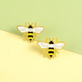 Bienen Pin Set (2 Stk) - Save the Bees & Bee Kind Emaille