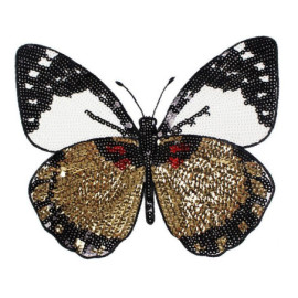 Grand Patch Thermocollants 22cmx21cm - Papillon étincelant Couleur Or