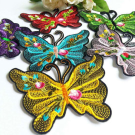 Détails des Patchs Papillon Brodés Thermocollants - Mélange de Papillons de Couleurs Multicolores