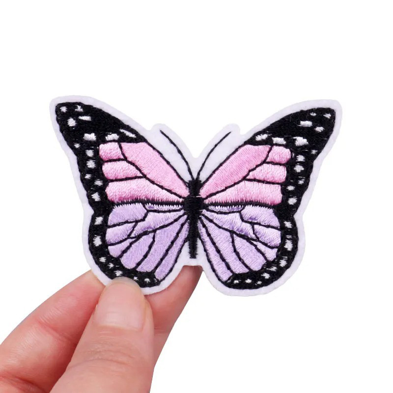 Écusson Papillon Rose et Violet Coloré Thermocollant