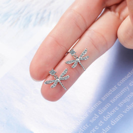 Boucles d'oreilles Libéllule en Argent Sterling 925 étincelant