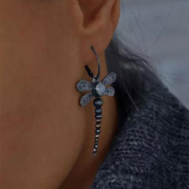 Détails des Boucles d'oreilles Pendantes Libéllule Design Metal Vintage et design