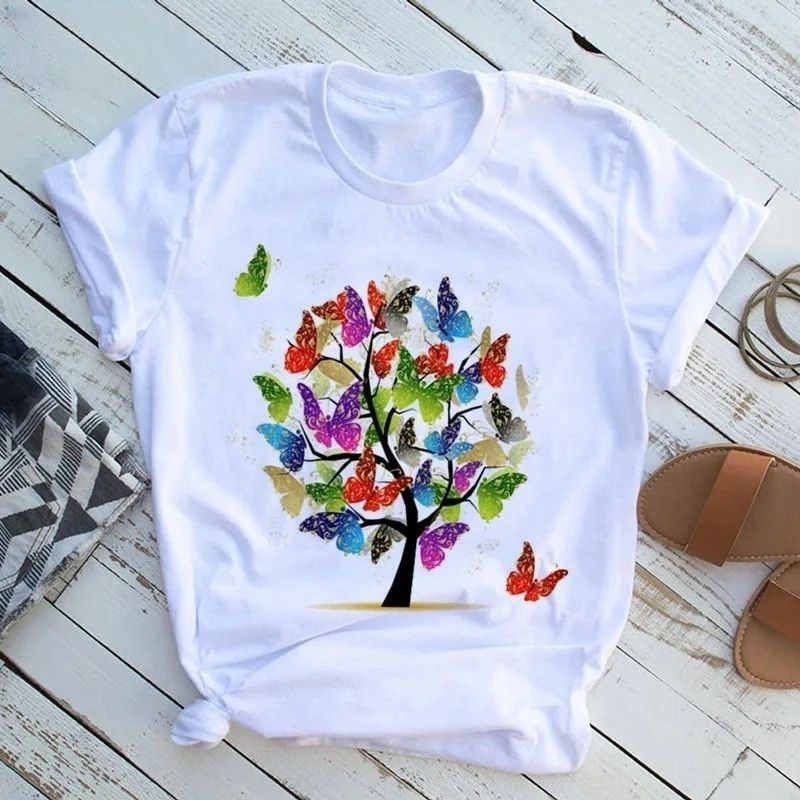 T-shirt Papillons imprimé Arbre à Papillons