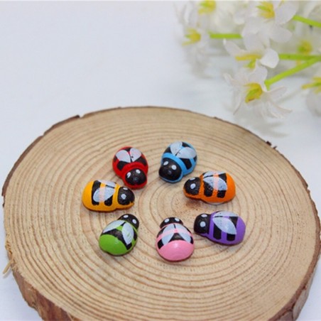 Mini autocollant abeille 7 couleurs, 3D en bois