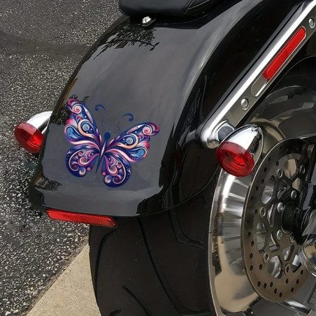 Détails utilisation du Sticker Papillon Couleur Bleu Foncé - 16.5cm x 13cm