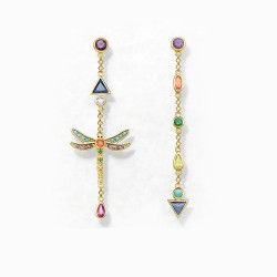 Magnifiques Boucles d'oreilles Libéllule Pendants d'oreilles libellule Colorée en Argent Sterling 925
