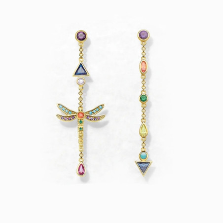 Magnifiques Boucles d'oreilles Libéllule Pendants d'oreilles libellule Colorée en Argent Sterling 925