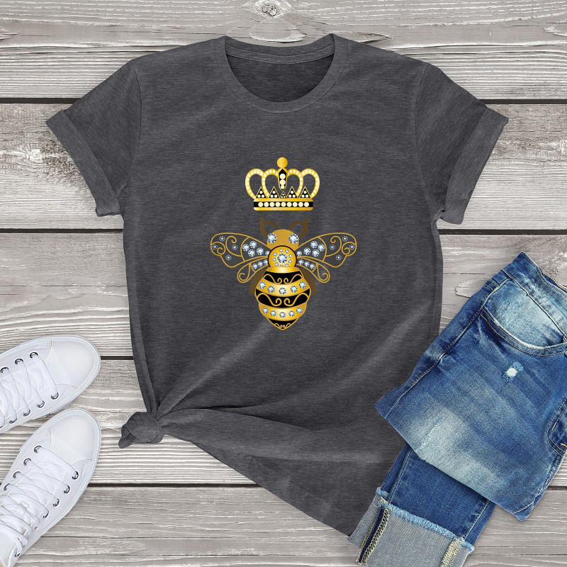 T-shirt Abeilles pour femme Reine des Abeilles Couleur Gris Foncé