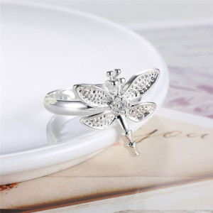 Vue détaillée Bague Libéllule Ailles Strass en Argent Sterling 925