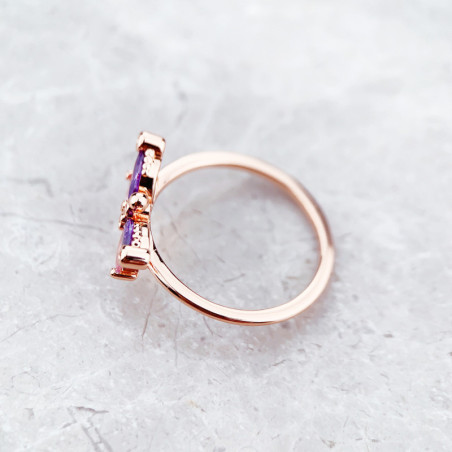 Face arrière Bague Libéllule en Argent Sterling 925 et Or Rose
