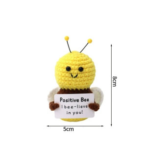 Dimensions de la Petite Peluche Abeille en Laine Buzzy l'Optimiste