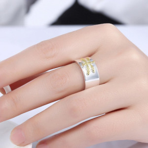 Vue Portée de la Bague Libéllule en Argent Sterling 925 avec Libéllule Rétro - Ajustable !