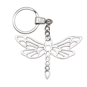 Vue générale Porte-clés Libéllule Design Minimaliste Couleur Argent