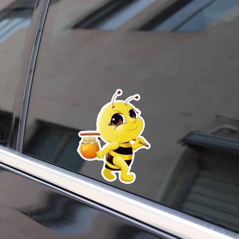 Autocollant abeille gourmande pour voiture - 15,1 cm x 19,8 cm