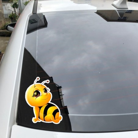 Autocollant abeille souriante