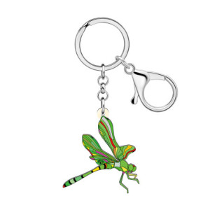 Porte-clés Libéllule Volante en Acrylique Coloré couleur Vert