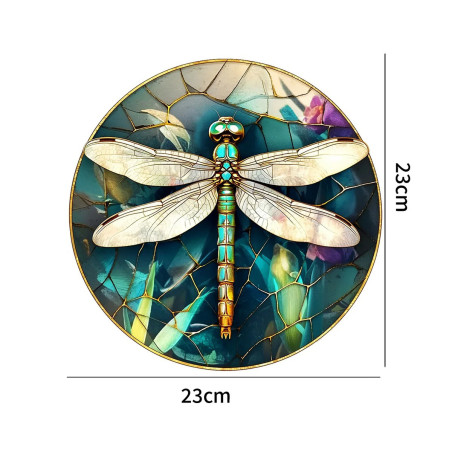 Dimensions Autocollant Libéllue pour Fenêtre Libellule Verte en 3D
