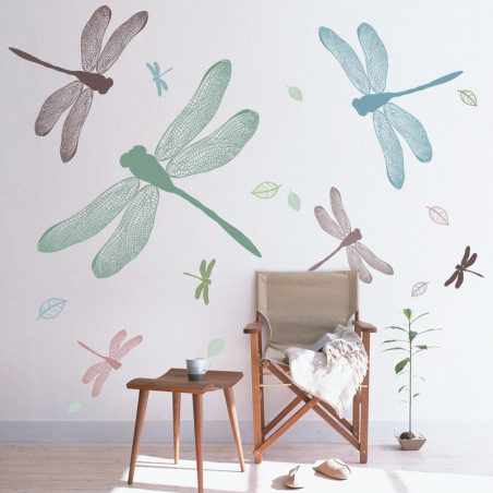 Détails Autocollants Muraux Vinyle Libellule - 60 cm x 90 xm - Lot de 2 pièces